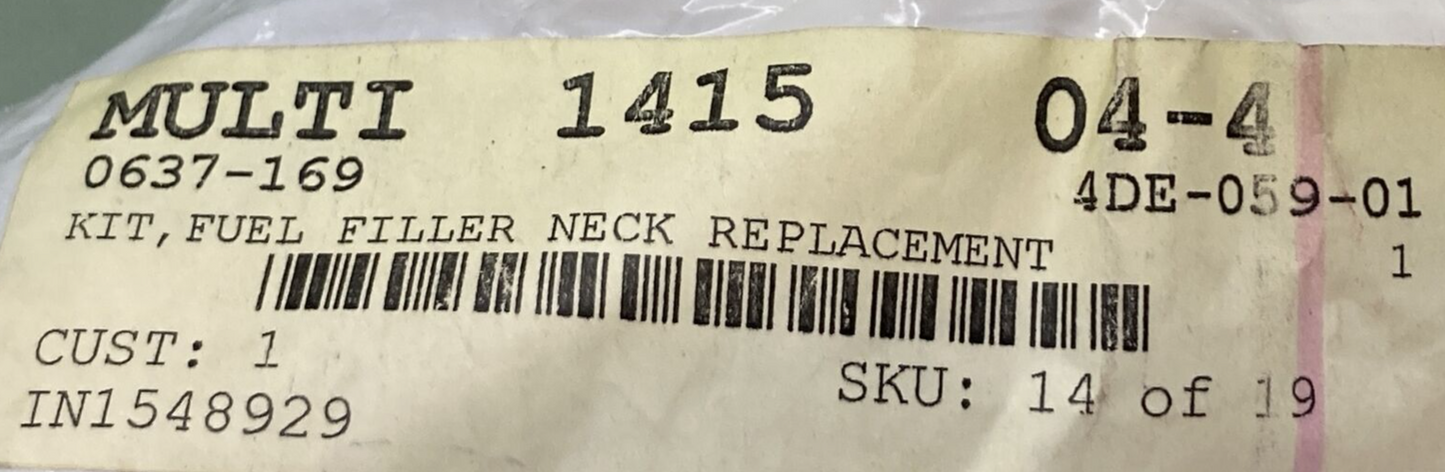 NEW ARCTCO TIGERSHARK 0637-169 KIT FUEL FILLER NECK REPLACEMENT COMPLETE KIT
