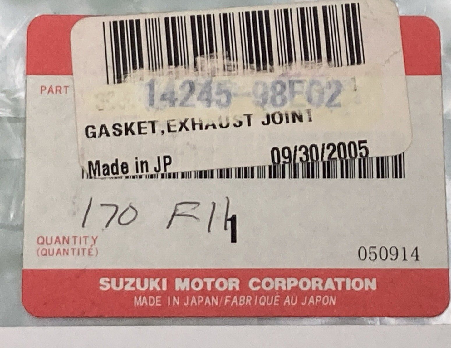 NEW GENUINE SUZUKI 14245-98E02 GASKET EXHAUST JOINT