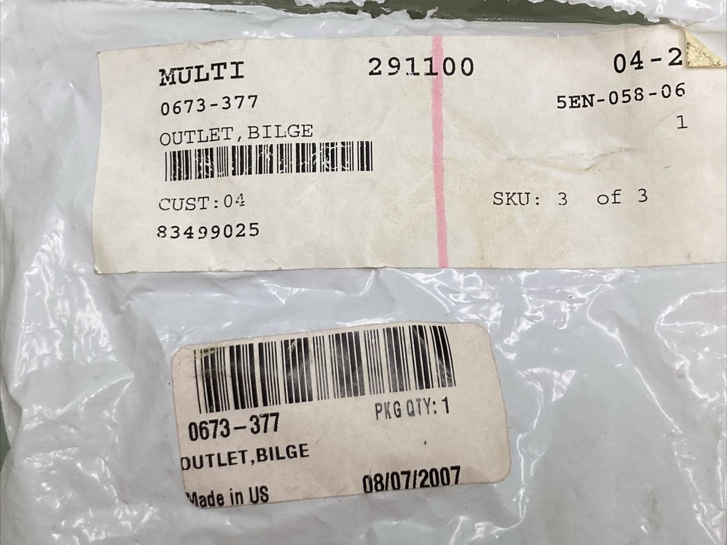 NEW REPLACES ARCTIC CAT 0673-377 BILGE OUTLET