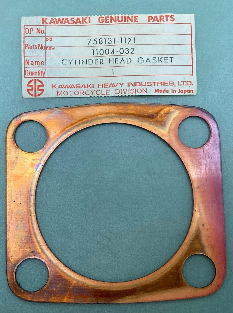 QTY 2 NEW GENUINE KAWASAKI 11004-032 GASKET CYLINDER HEAD, SUPERSEDE 758131-1171