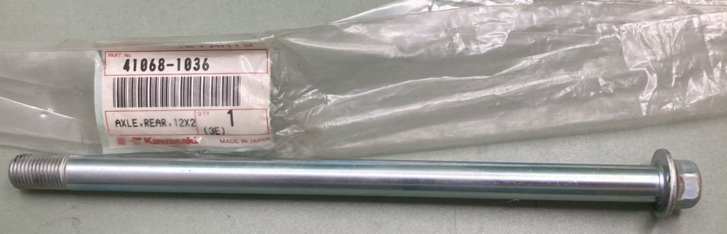 NEW GENUINE KAWASAKI 41068-1036 AXLE REAR 12X211