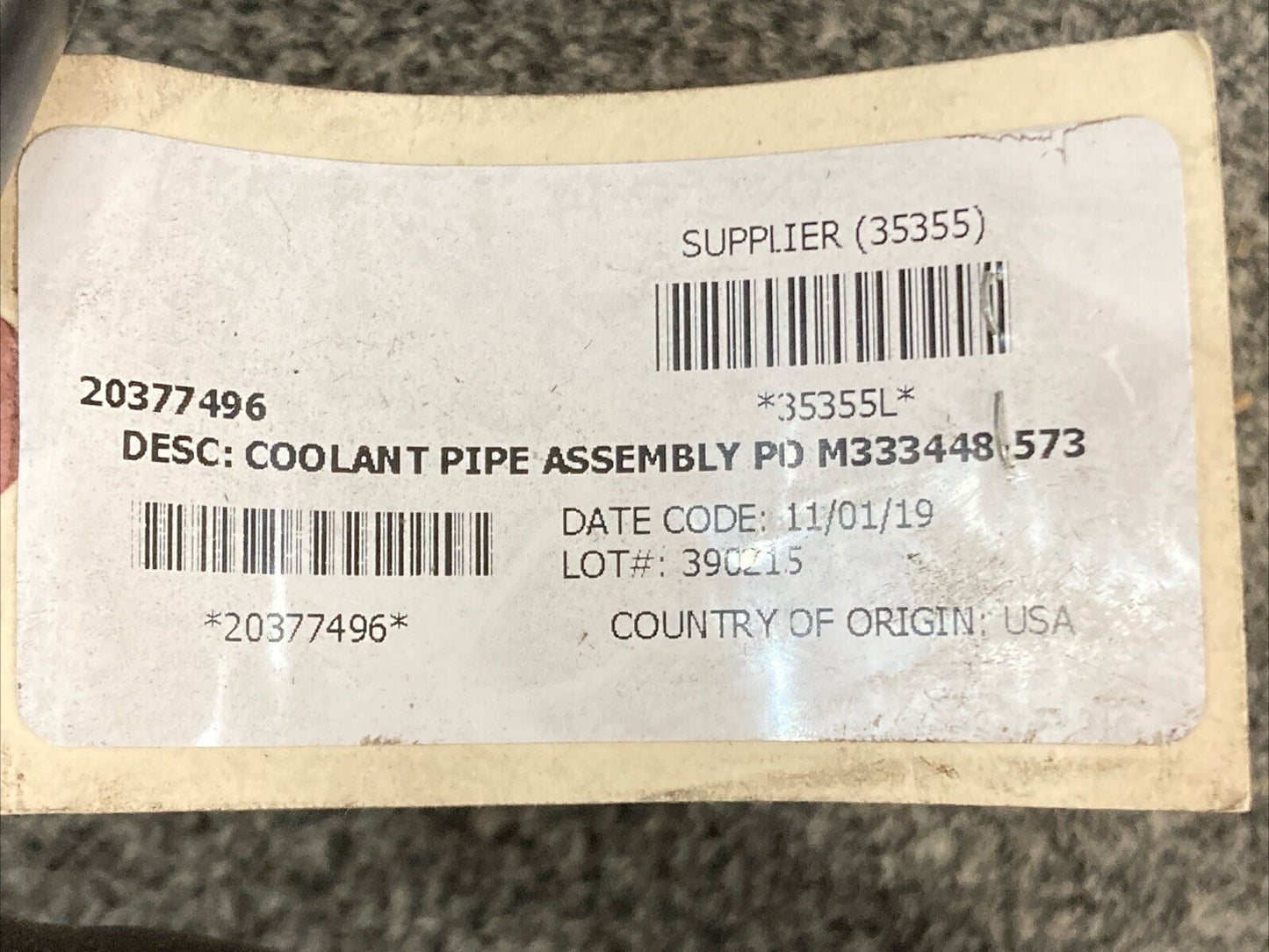 NEW REPLACES VOLVO 20377496 SS Coolant Tube, 3/4" Diameter