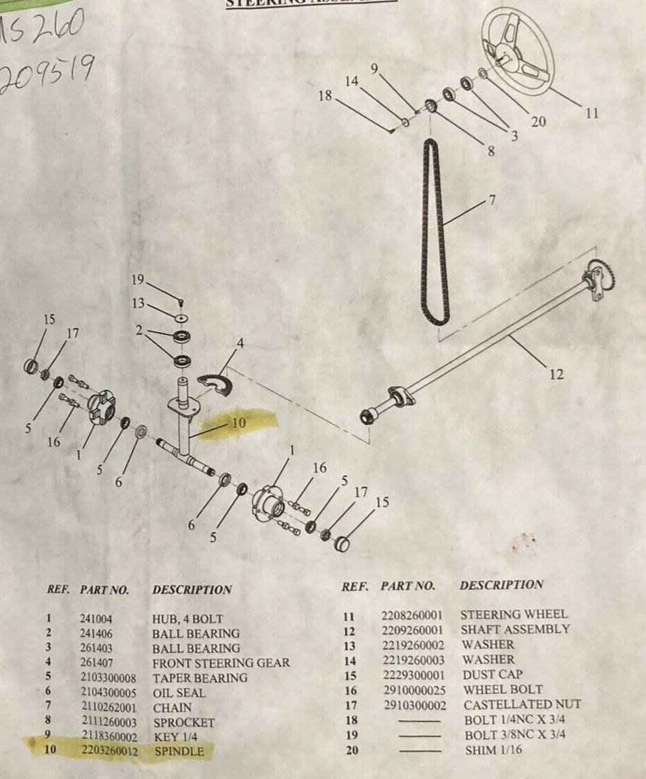 NEW GENUINE MOTREC 2203260012 DUAL SPINDLE FORK