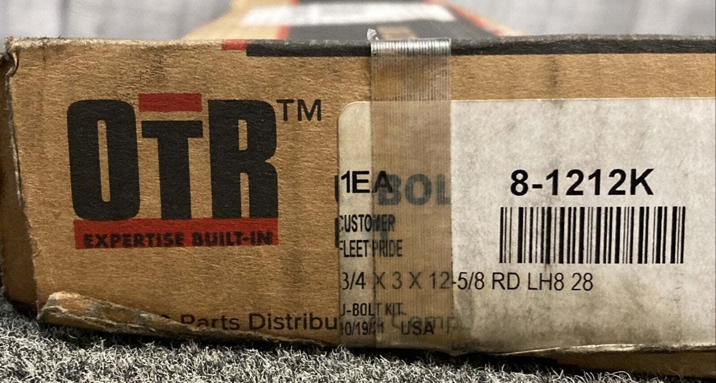 NEW GENUINE OTR 8-1212K Round U-Bolt Kit, 3/4" Dia., 3-" W x 12-5/8" L, Grade 8