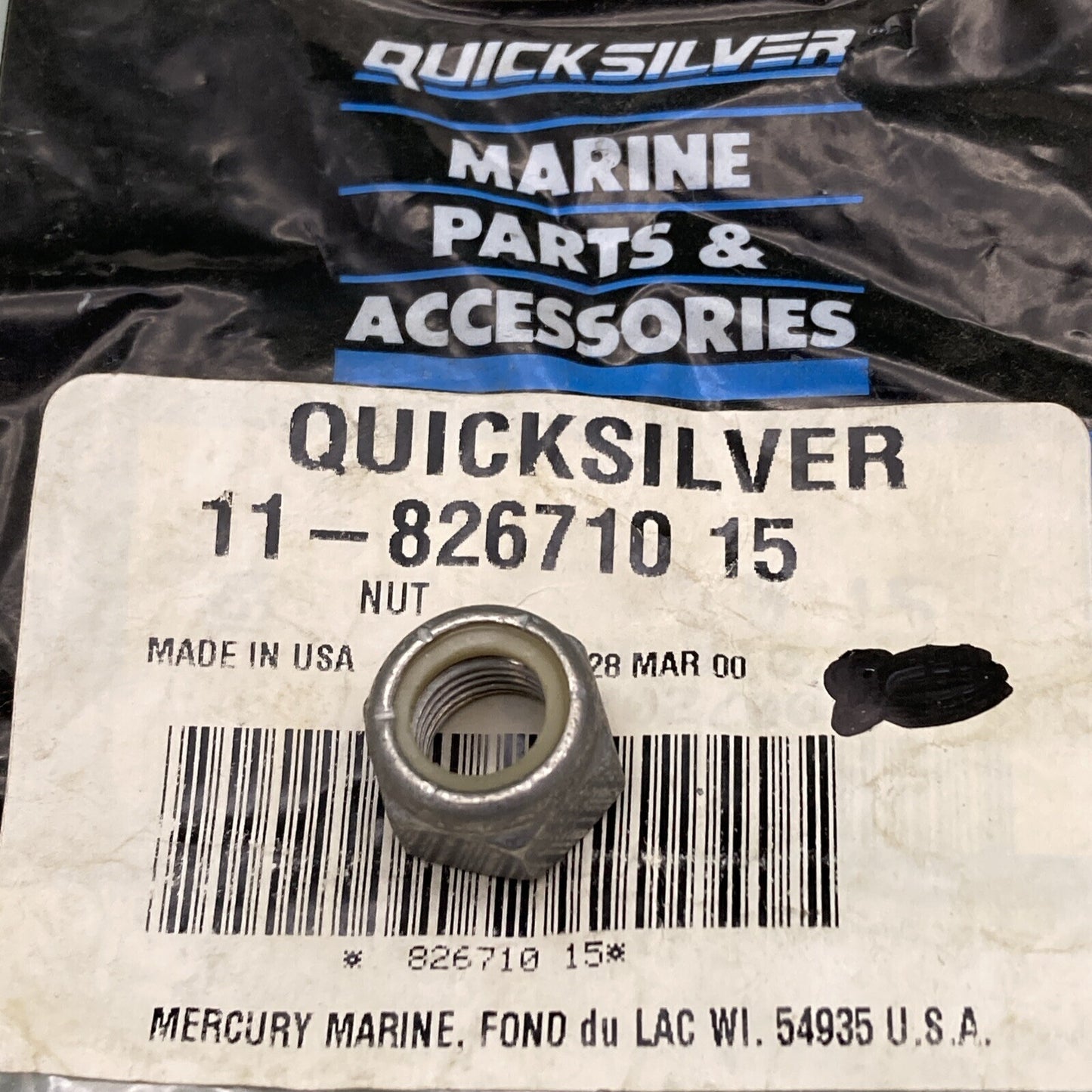QTY 4 NEW GENUINE MERCURY QUICKSILVER 11-826710 15 NUT GEAR HSNG DSH S3000