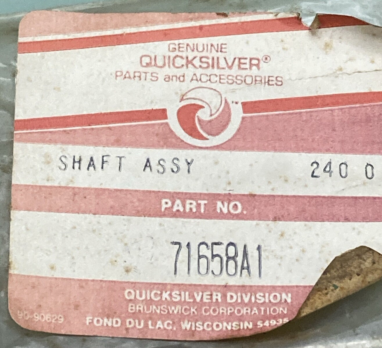 NEW GENUINE MERCURY QUICKSILVER 71658A1 SHAFT ASM G HSNG PROP SHF OUTBOARD 4.5HP
