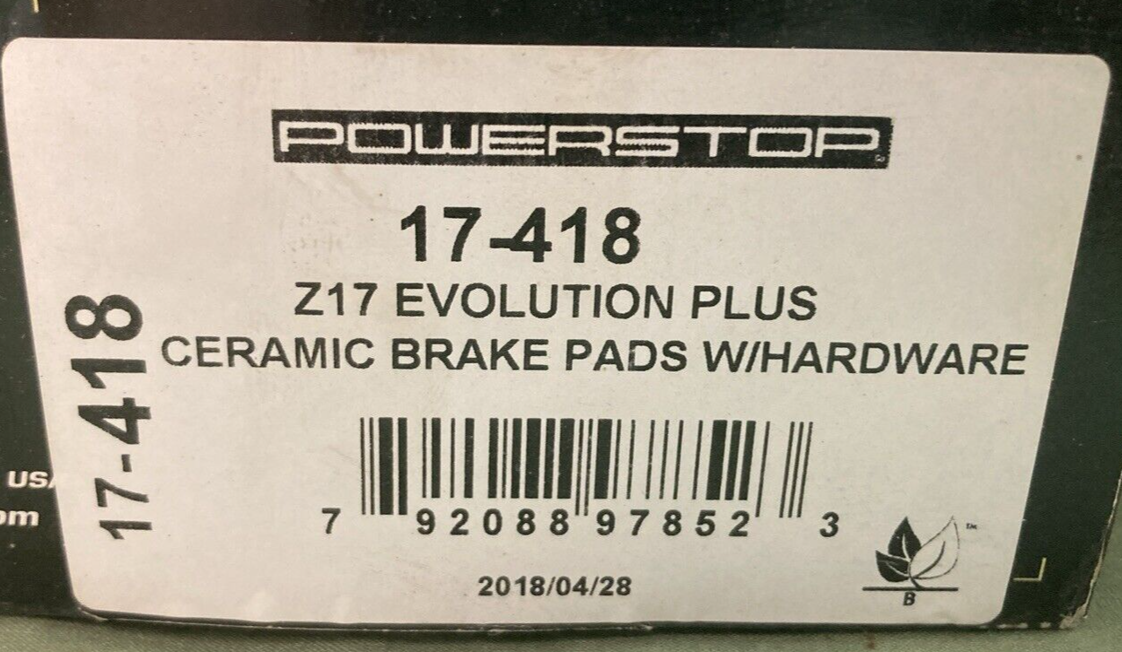 NEW POWERSTOP 17-418 BRAKE PAD SET EVOLUTION+ Z17 CERAMIC FRONT SUZUKI GEO