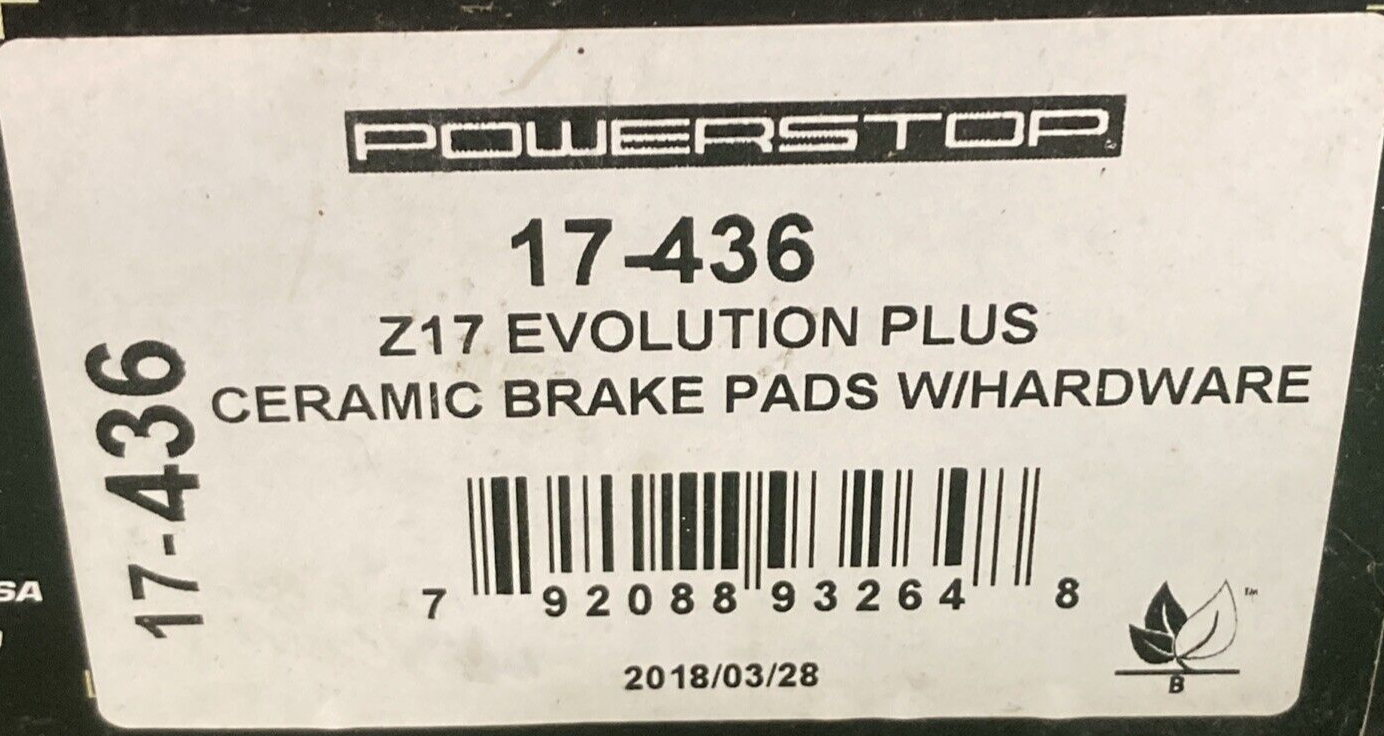 NEW POWERSTOP 17-436 BRAKE PAD SET EVOLUTION+ Z17 CERAMIC FRONT TOYOTA