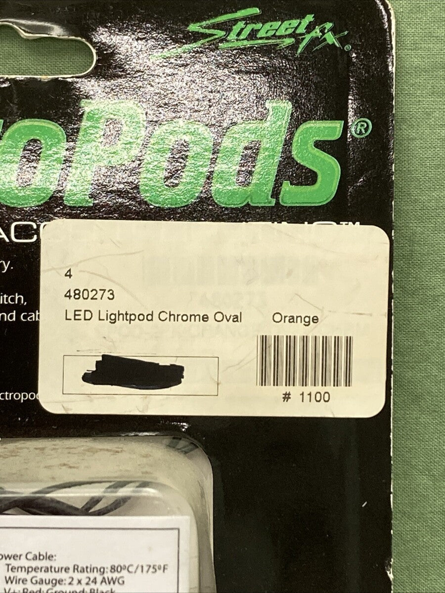 NEW STREET FX ELECTROPODS 1041904 ORANGE OVAL LED LIGHTS 12V