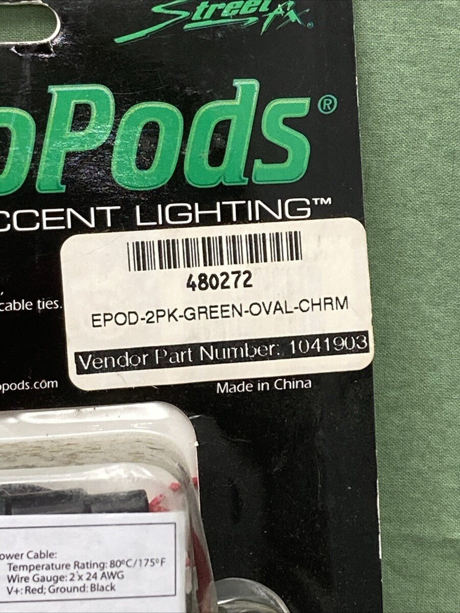 NEW STREET FX ELECTROPODS 480272 GREEN OVAL LED LIGHTS 12V