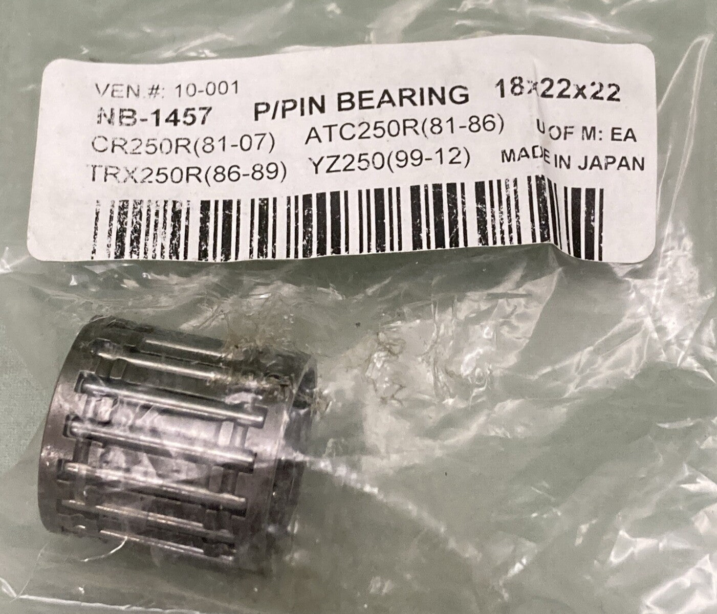 NEW REPLACES SHINDY NB-1457 PISTON PIN NEEDLE BEARING 18x22x22