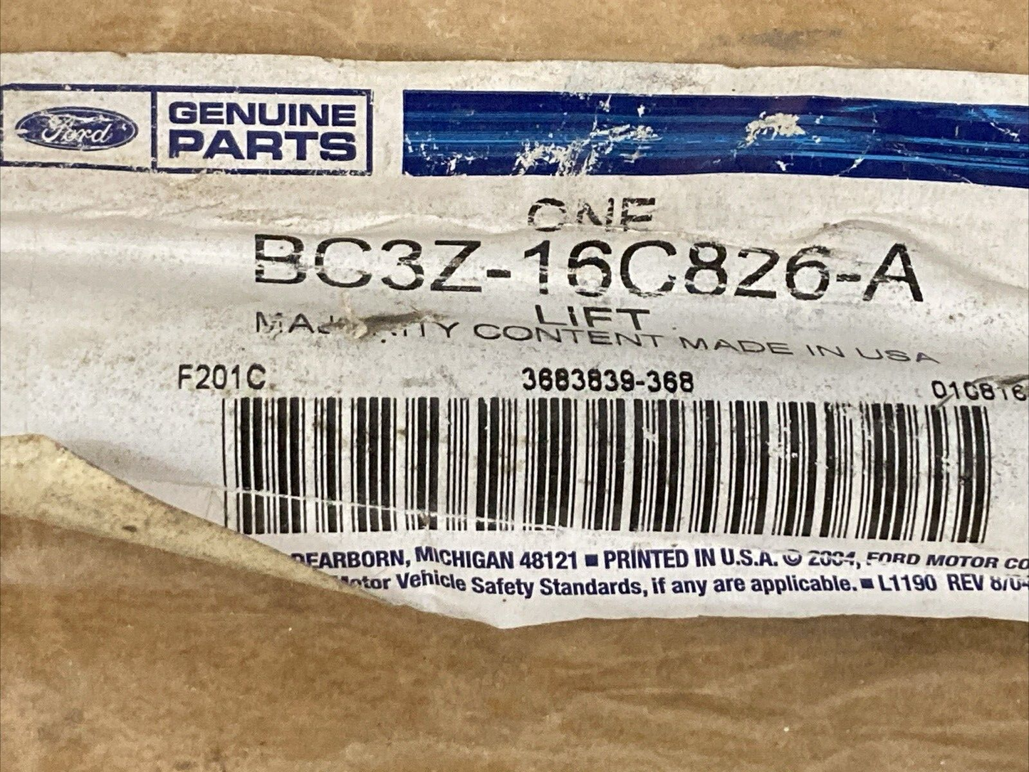 NEW GENUINE FORD BC3Z-16C826-A LIFT ASSEMBLY HOOD SUPPORT