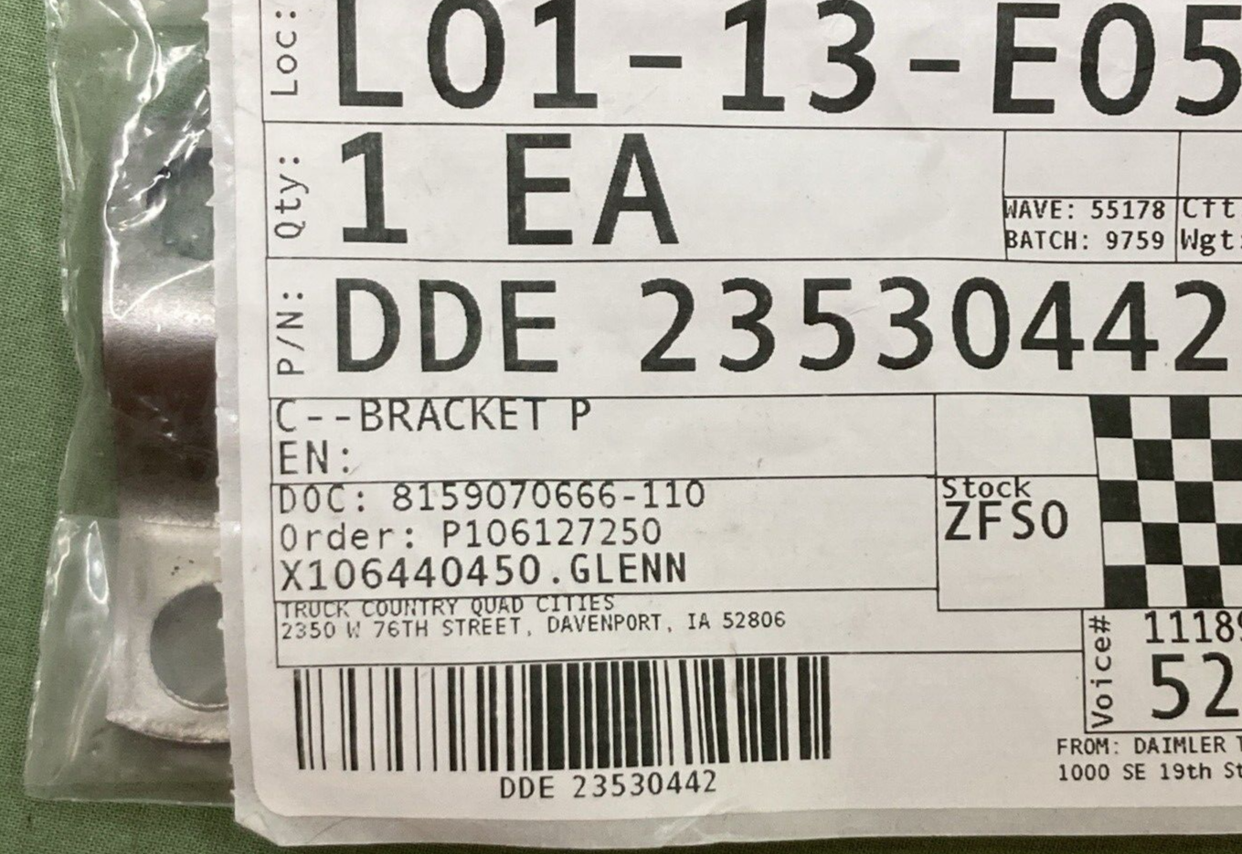 NEW GENUINE DETROIT DIESEL 23530442 C-BRACKET
