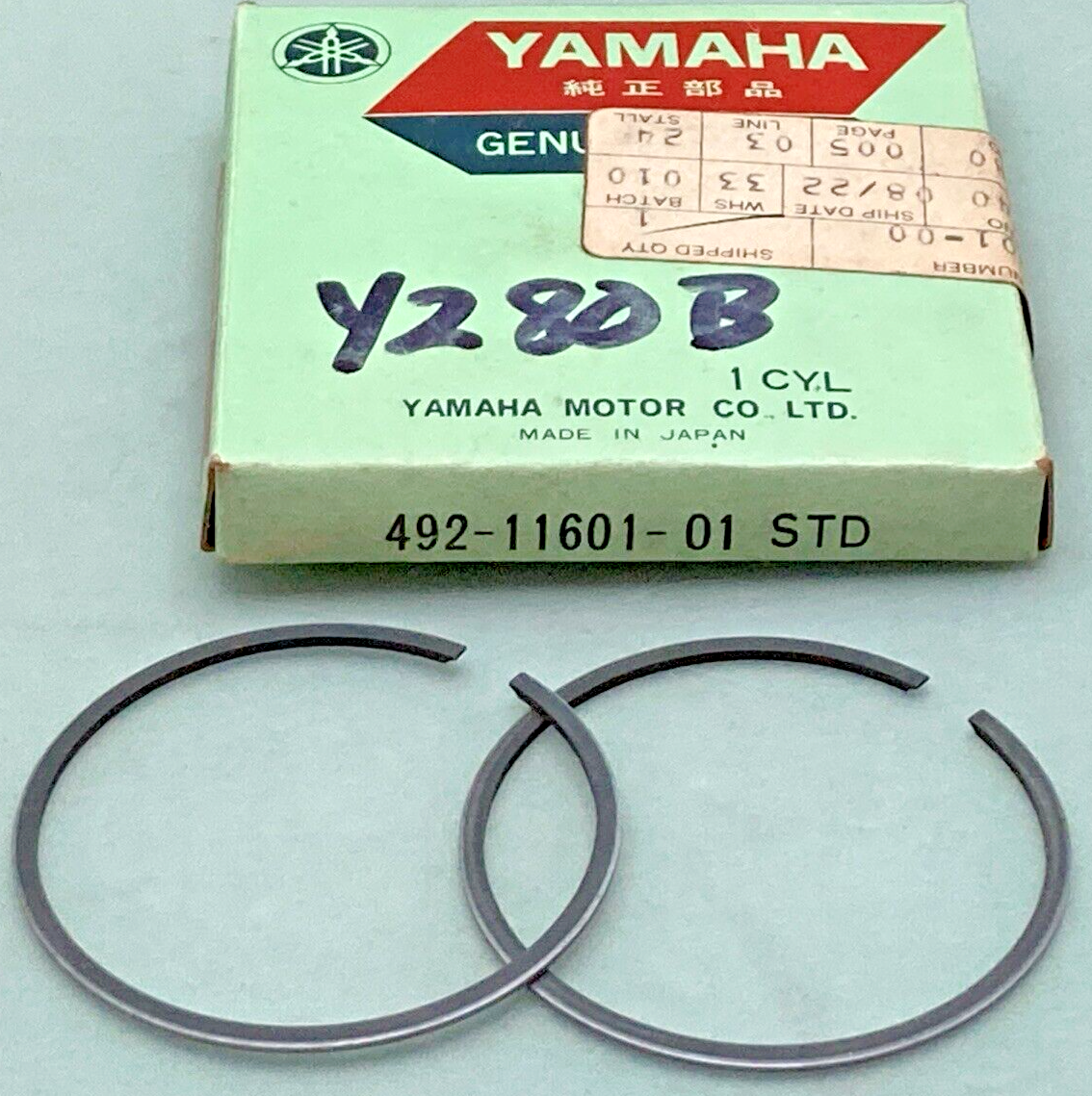 NEW GENUINE YAMAHA 492-11601-01 PISTON RING SET STD