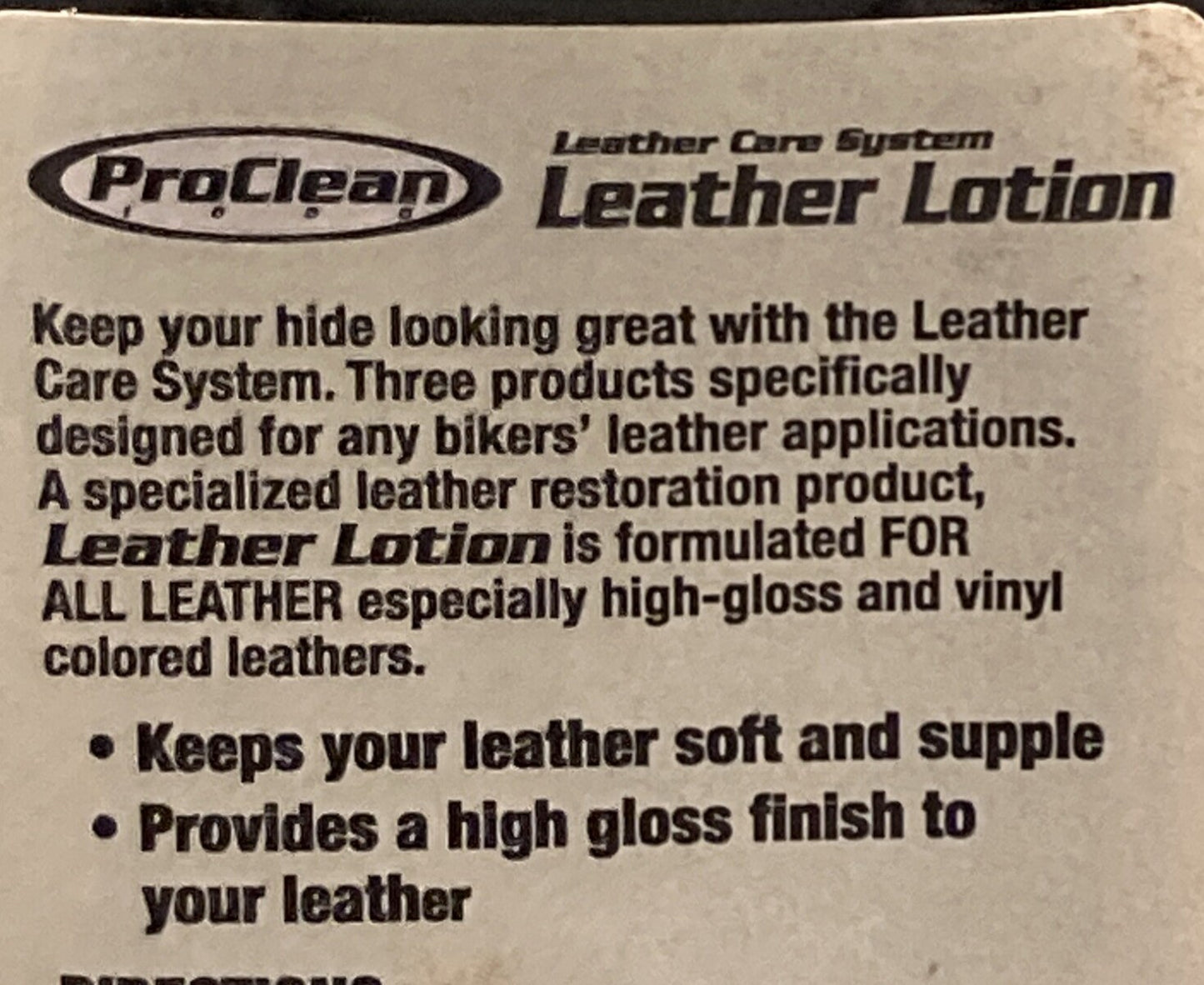 NEW GENUINE PROCLEAN1000 LEATHER LOTION 8 0Z