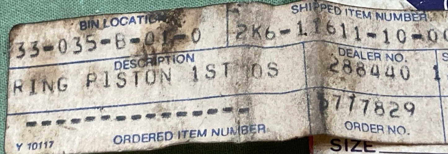 NEW GENUINE YAMAHA 2K6-11611-10 PISTON RING 1ST O/S