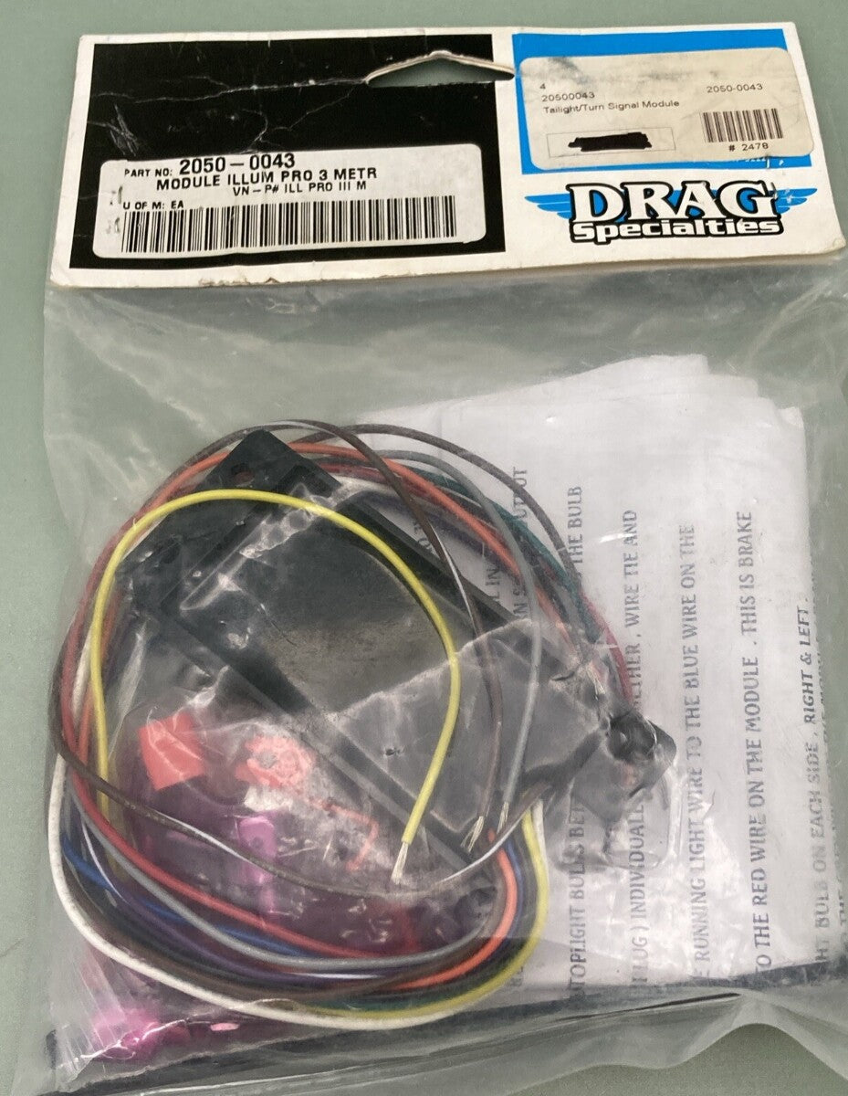 NEW GENUINE DRAG SPECIALTIES 2050-0043 MODULE ILLUM PRO 3 METER