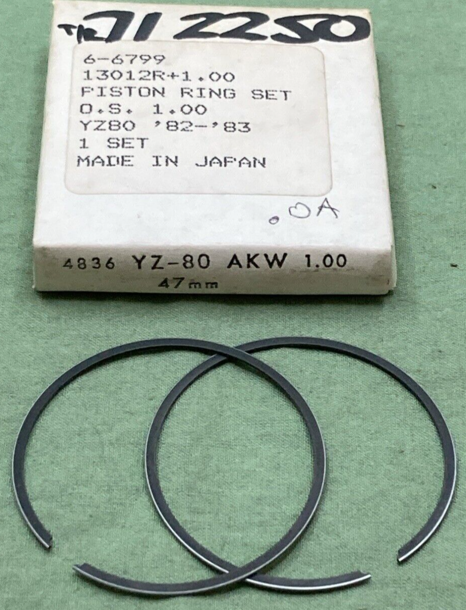 NEW REPLACES YAMAHA 6-6799 PISTON RING SET 1.00 47MM O/S '82-'83 YZ80