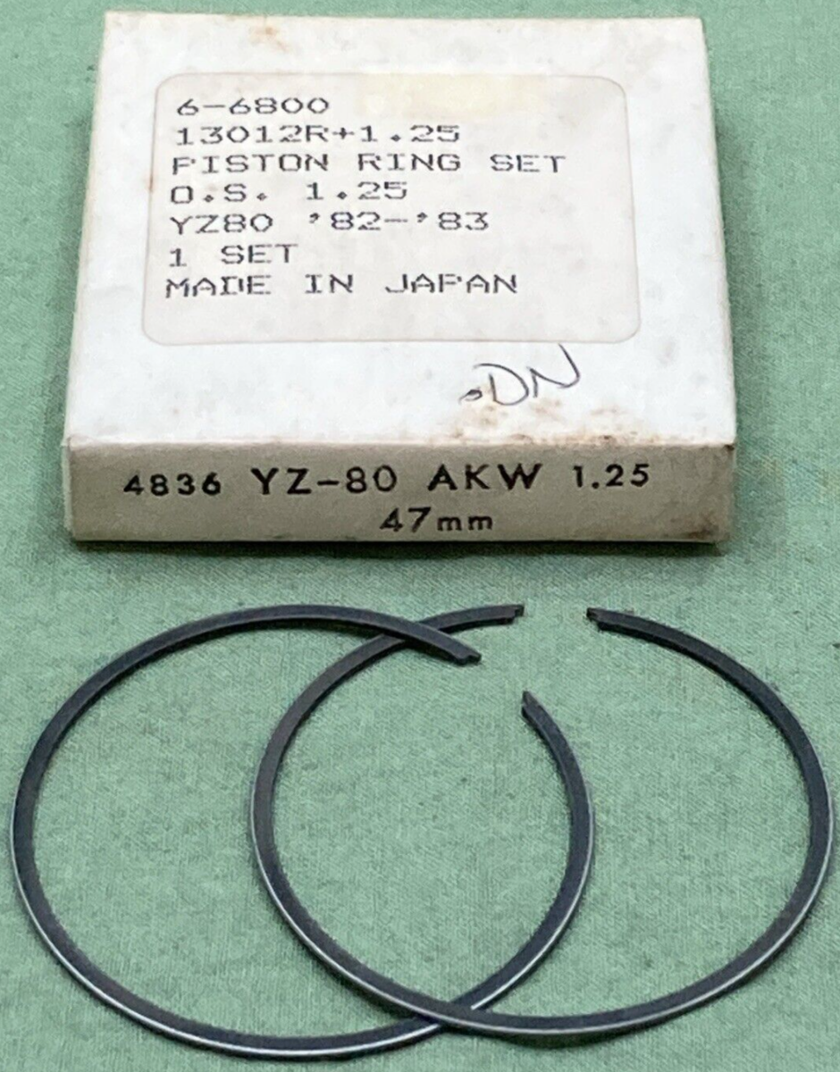NEW REPLACES YAMAHA 6-6800 PISTON RING SET 1.25 47MM O/S '82-'83 YZ80