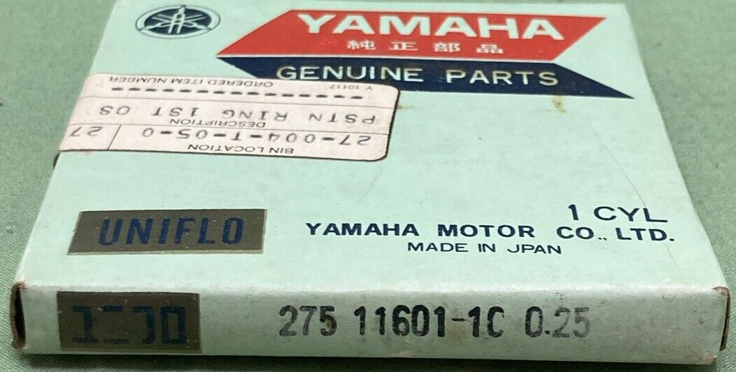 NEW GENUINE YAMAHA 275-11601-10 PISTON RING SET 1ST 0.25 O/S