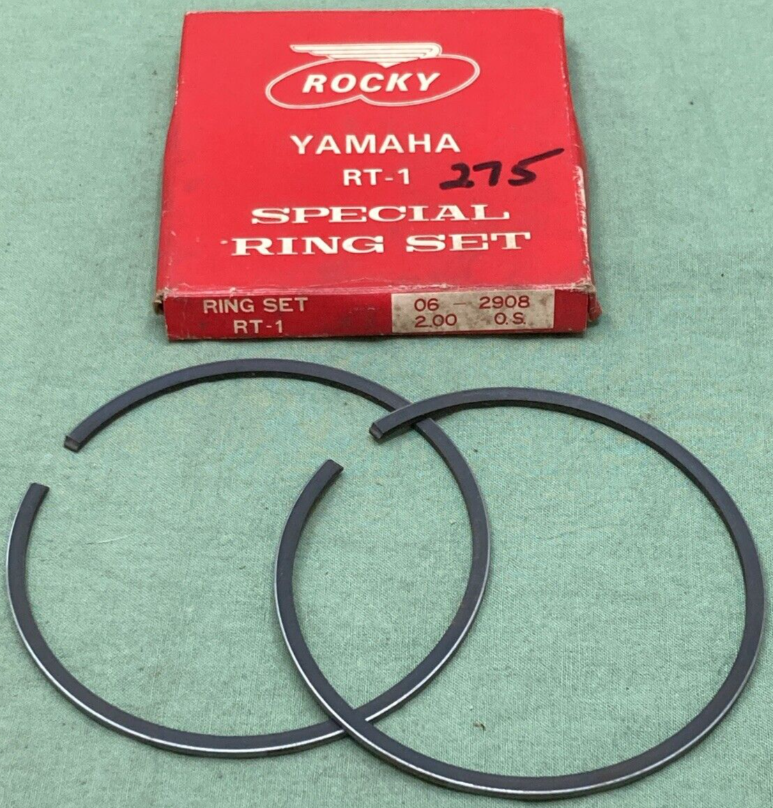NEW GENUINE ROCKY YAMAHA 06-2908 PISTON RING SET 2.00 O/S RT-1