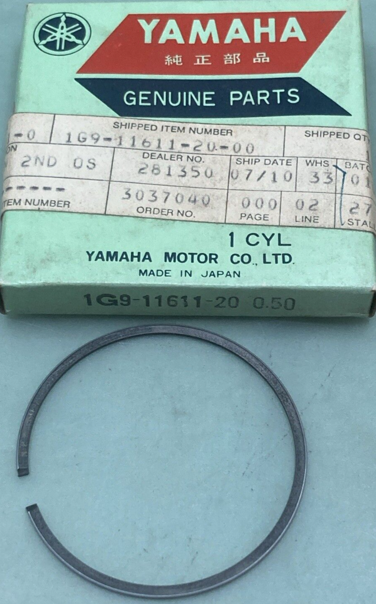 NEW GENUINE YAMAHA 1G9-11611-20 PISTON RING 2ND 0.50 O/S