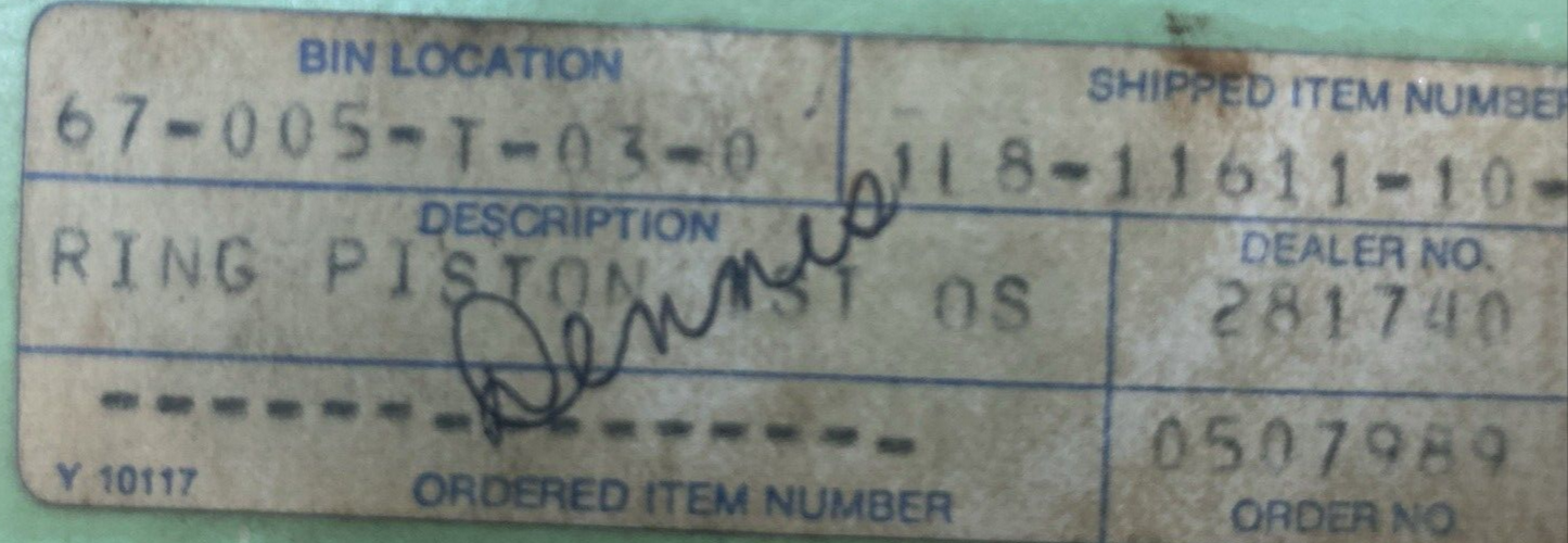 NEW GENUINE YAMAHA 1L8-11611-10 PISTON RING 1ST 0.25 O/S