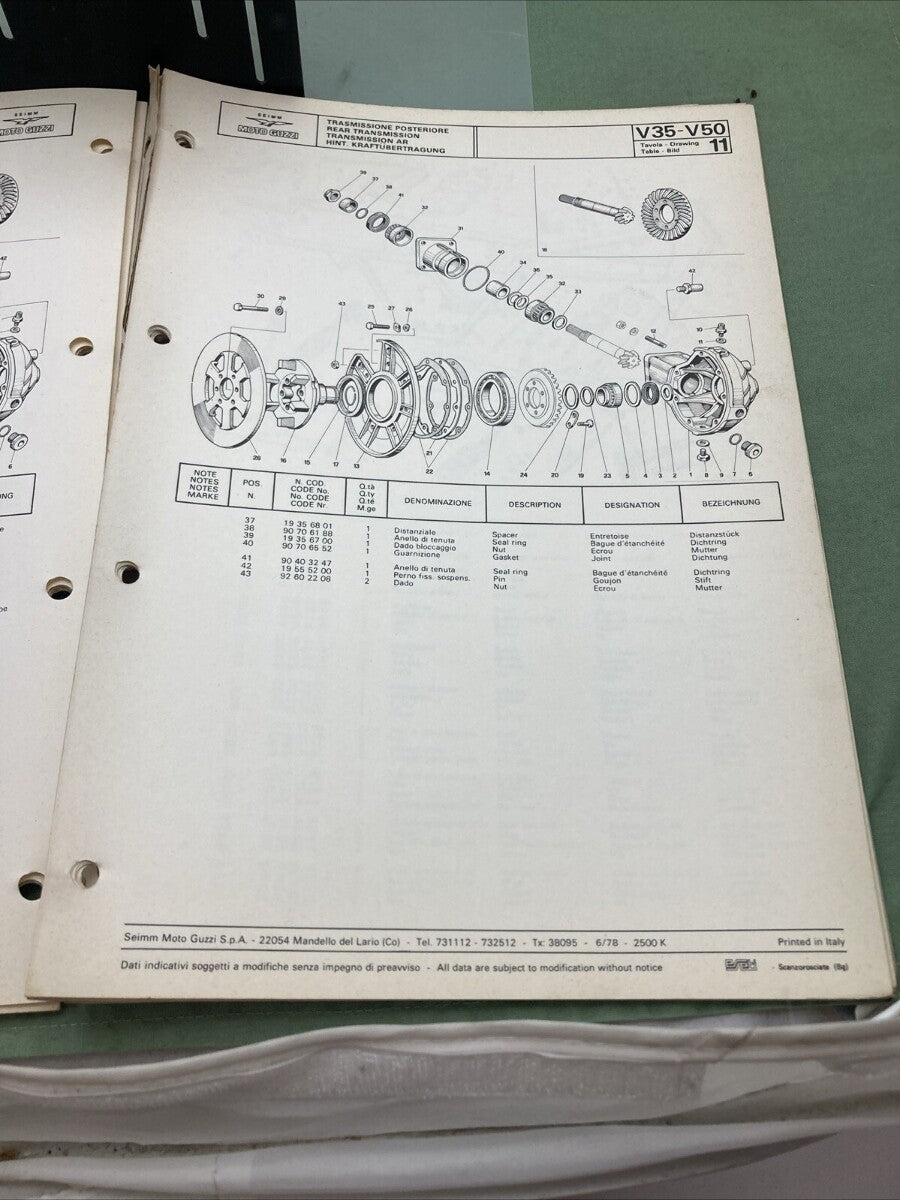 MOTO GUZZI V35-V50 MANUAL 1978