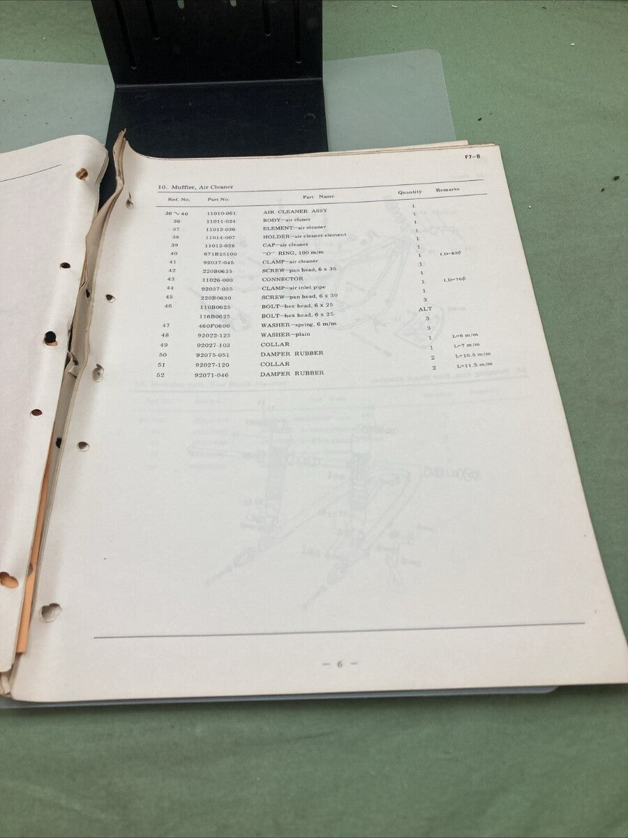 GENUINE KAWASAKI 99997-555 MODEL 175:F7-B EXCLUSIVE PARTS LIST 1972
