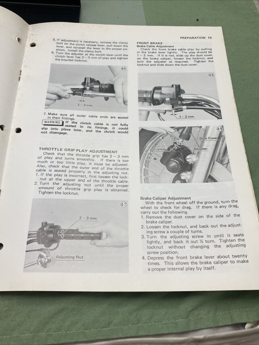 GENUINE KAWASAKI 99931-527-01 KZ200-A1 MOTORCYCLE ASSEMBLY AND PREP MANUAL 1976