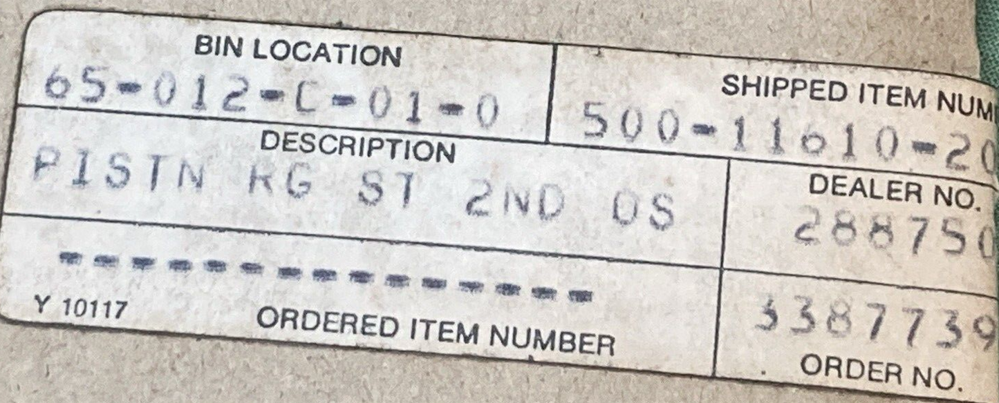 NEW GENUINE YAMAHA 500-11610-20 PISTON RING SET 2ND 0.50 O/S