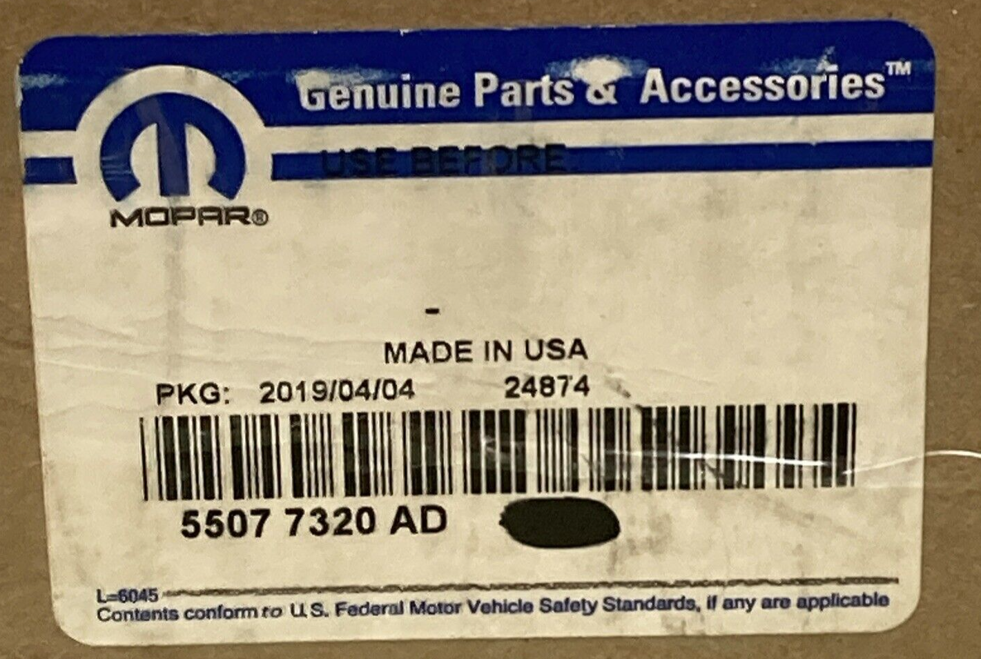 NEW GENUINE MOPAR 55077320AD Fog Lamp