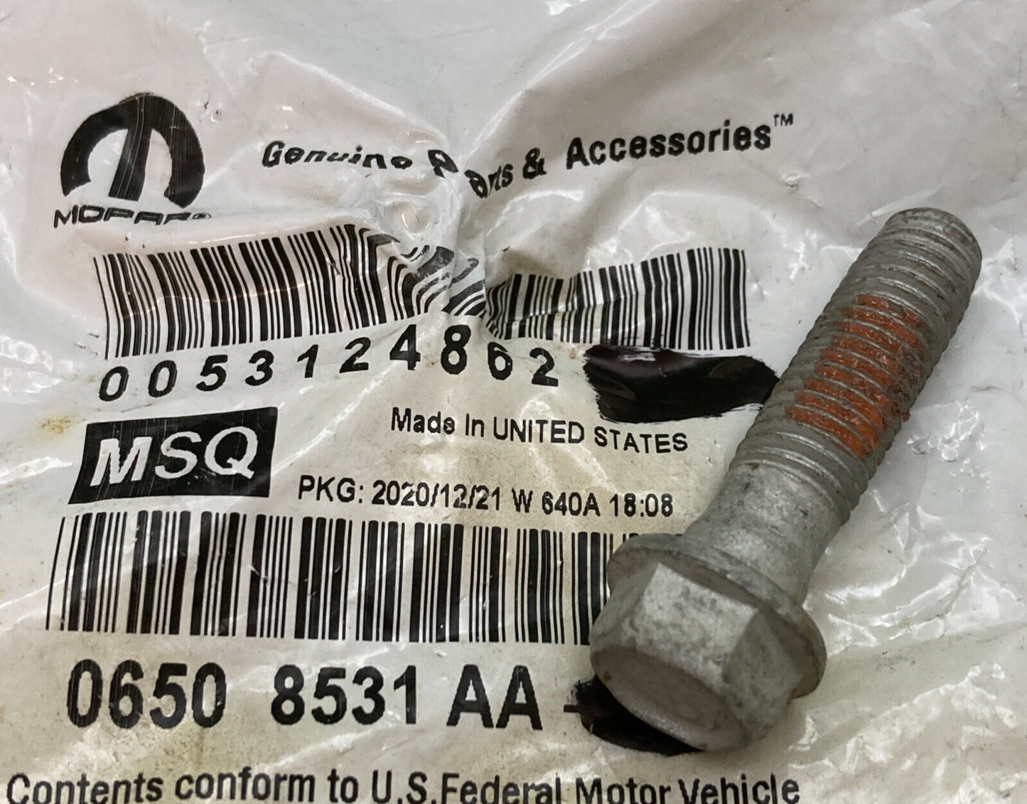 NEW GENUINE MOPAR 06508531AA Hex Flange Head Screw 2007-2025