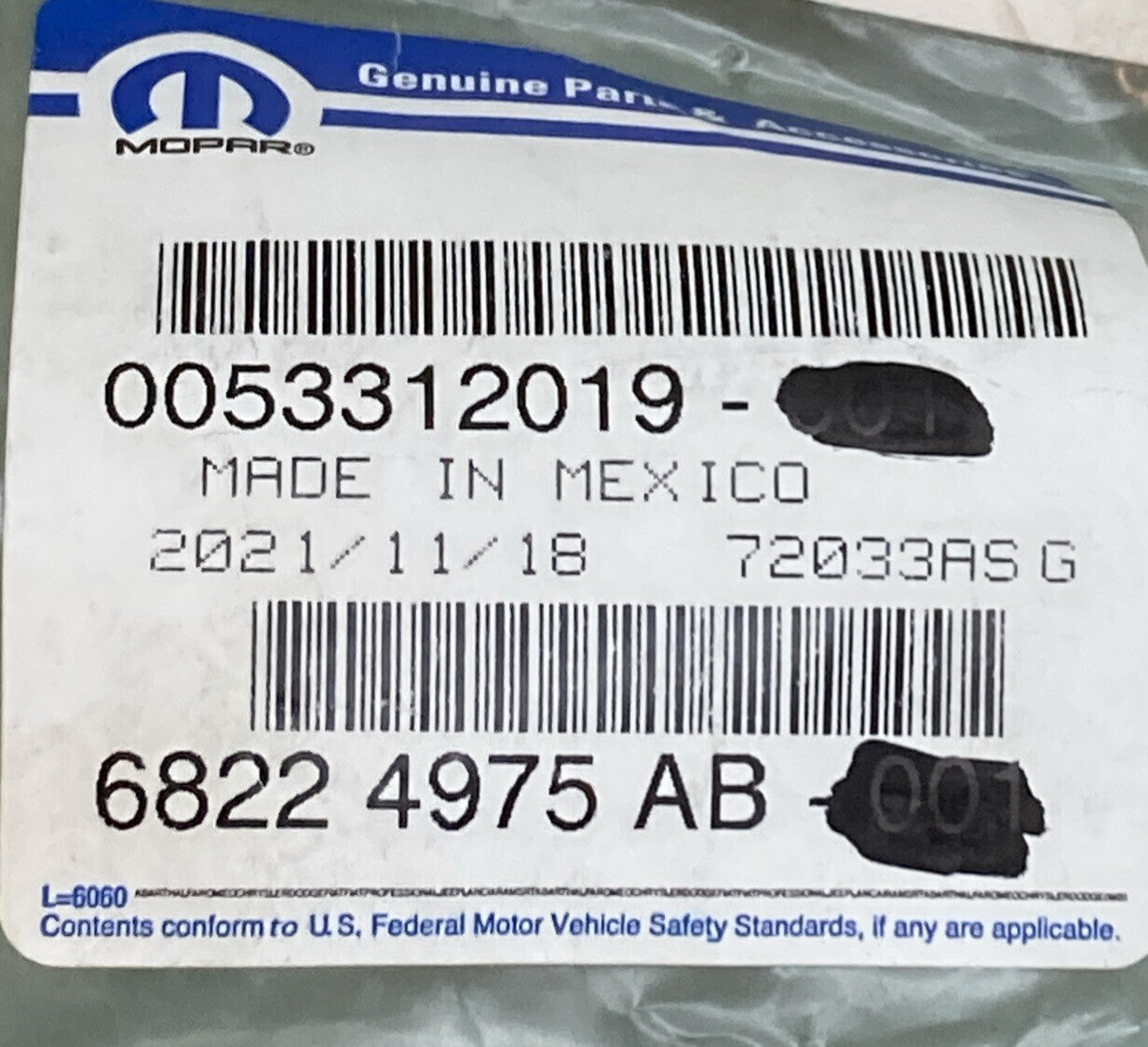 NEW GENUINE MOPAR 68224975AB Battery Wiring 2012-2020 Dodge Journey
