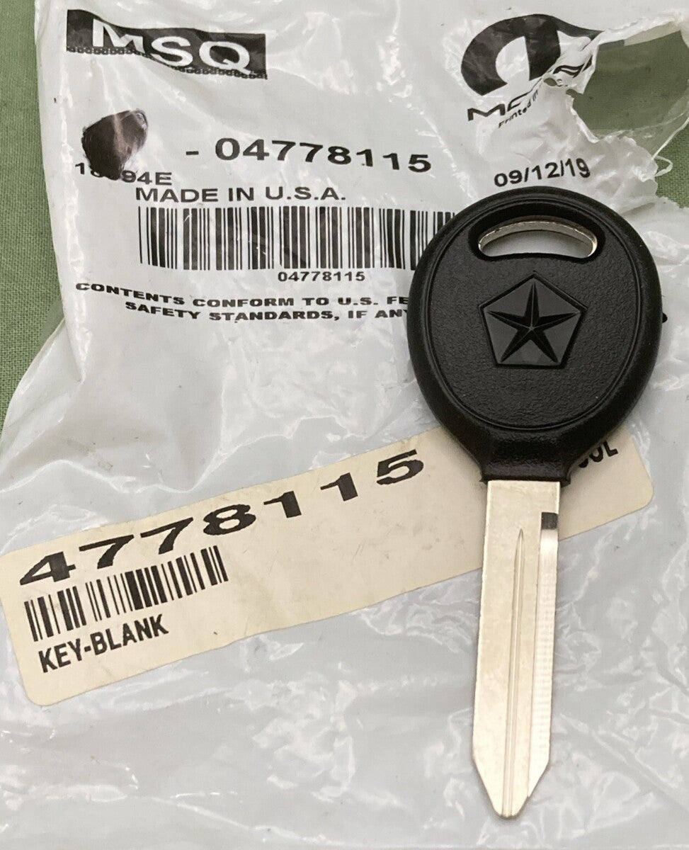 NEW GENUINE MOPAR 04778115 Blank Key 2001 Chrysler PT Cruiser