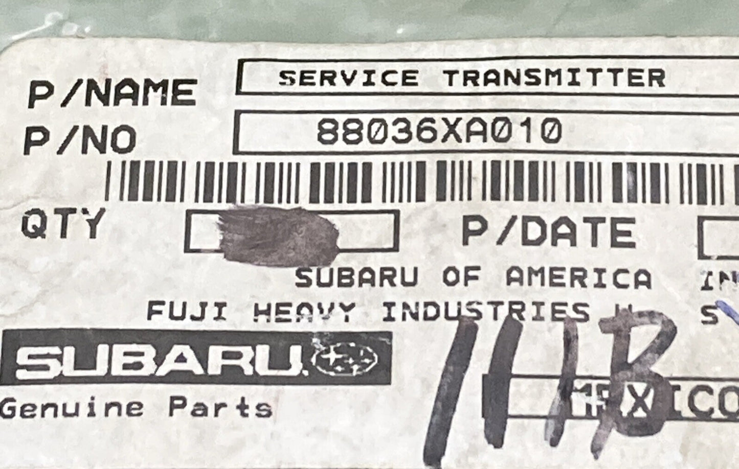 NEW GENUINE SUBARU 88036XA010 Key Less Entry Remote Transmitter