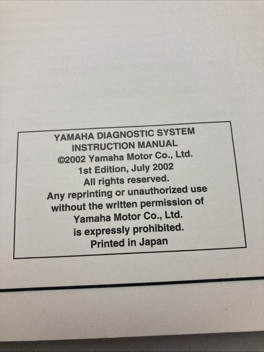 GENUINE YAMAHA 60V-2819U-10 DIAGNOSTIC SYSTEM INSTRUCTION MANUAL 2002