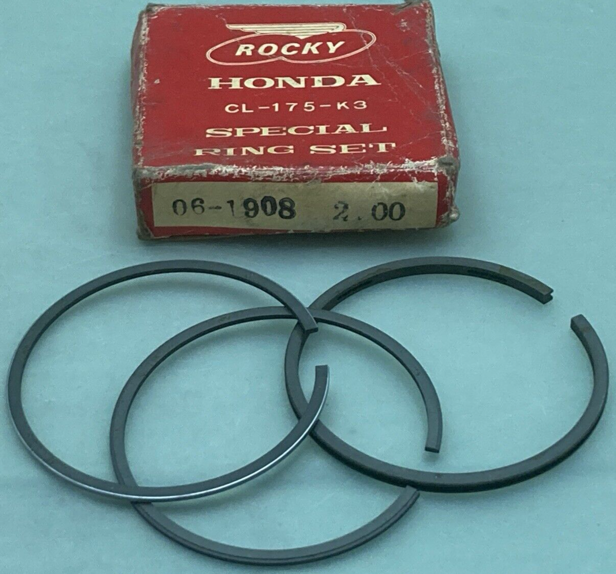 NEW GENUINE ROCKY 06-1908 PISTON RING SET 2.00 FITS HONDA CL175 K3