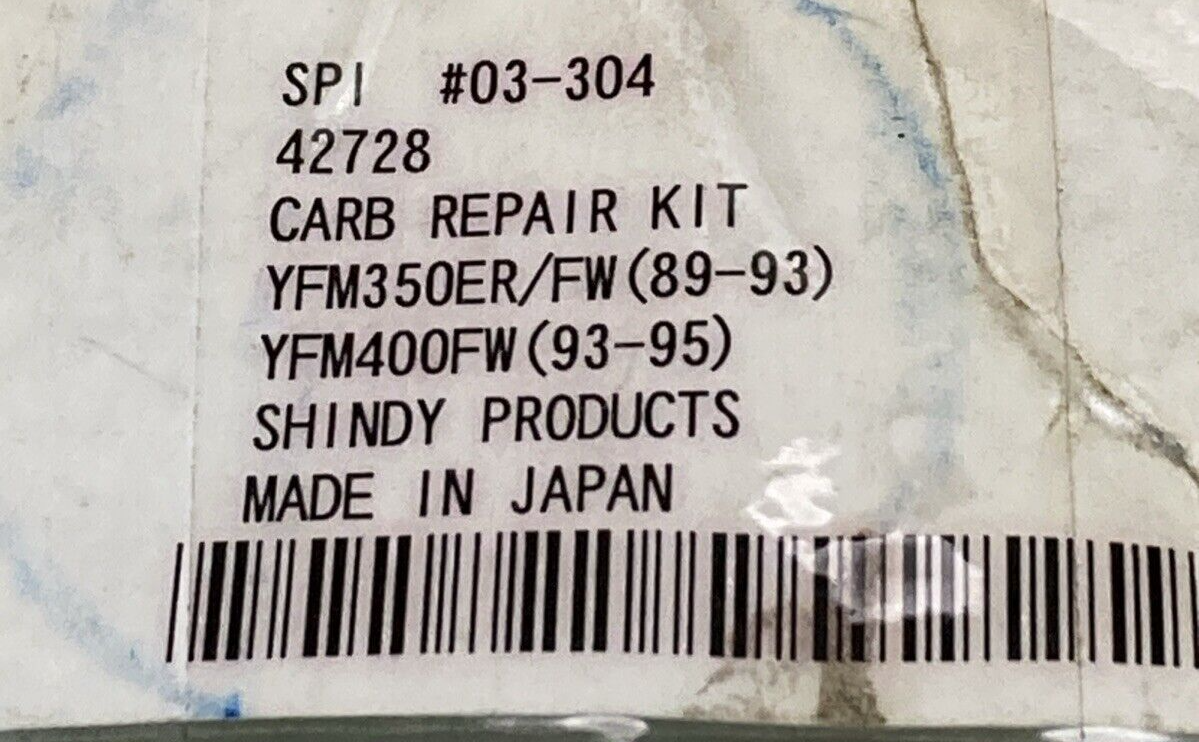NEW GENUINE SHINDY 03-304 Carburetor Repair Kit INCOMPLETE