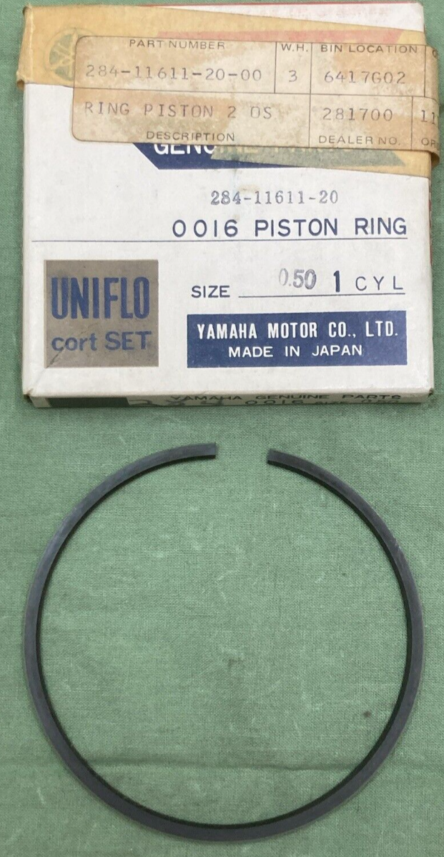 NEW GENUINE YAMAHA 284-11611-20 PISTON RING 2nd O/S