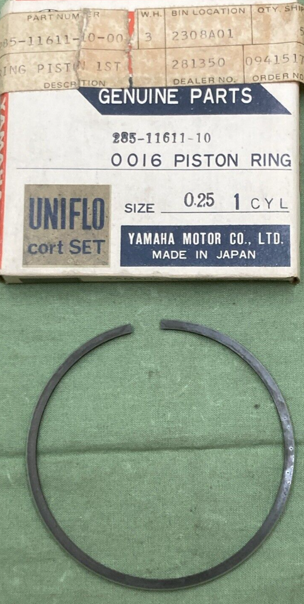 NEW GENUINE YAMAHA 285-11611-10 PISTON RING 1ST 0.25 O/S