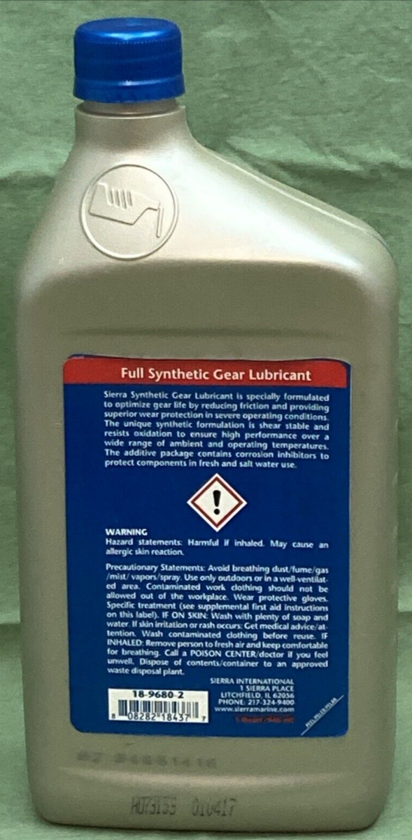NEW GENUINE SIERRA 18-9680-2 MARINE LUBRICANT FULL SYNTHETIC 1 QT.