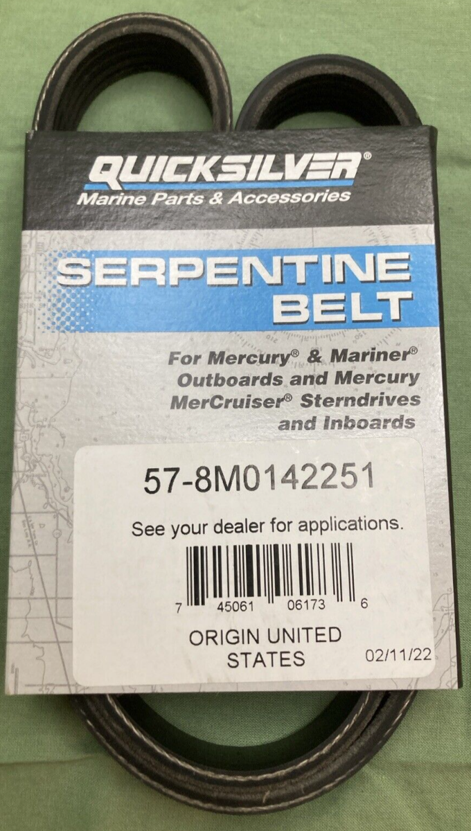 NEW GENUINE QUICKSILVER 57-8M0142251 SERPENTINE BELT OUTBOARD