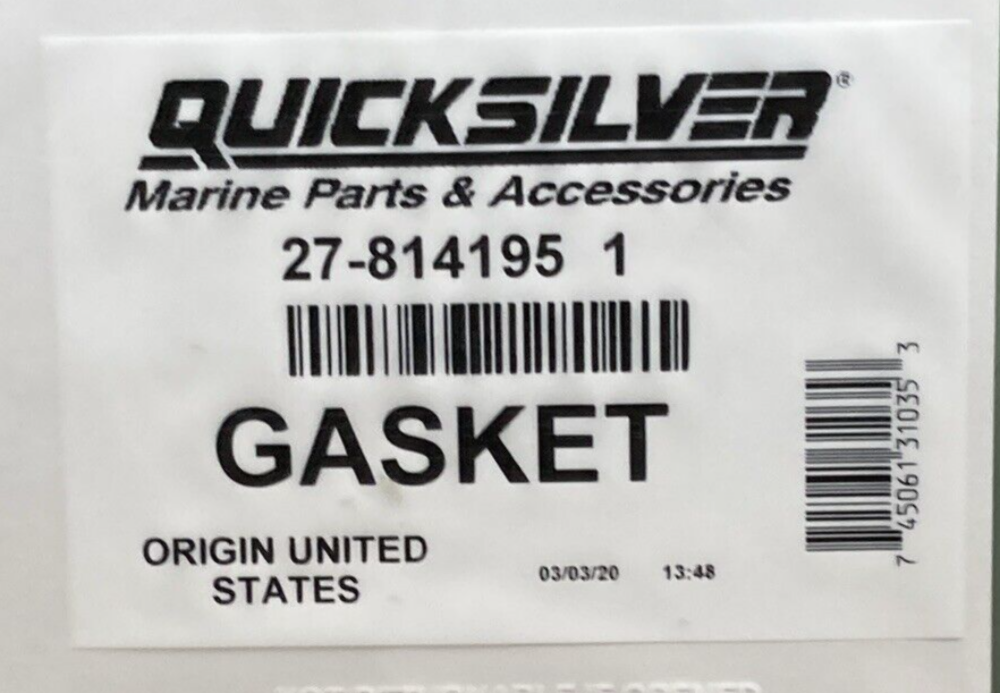 NEW GENUINE MERCURY 27-814195 1 GASKET REED BLOCK OUTBOARD