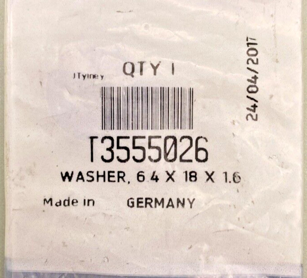 NEW GENUINE TRIUMPH T3555026 Washer, 6.4X19.0X1.6