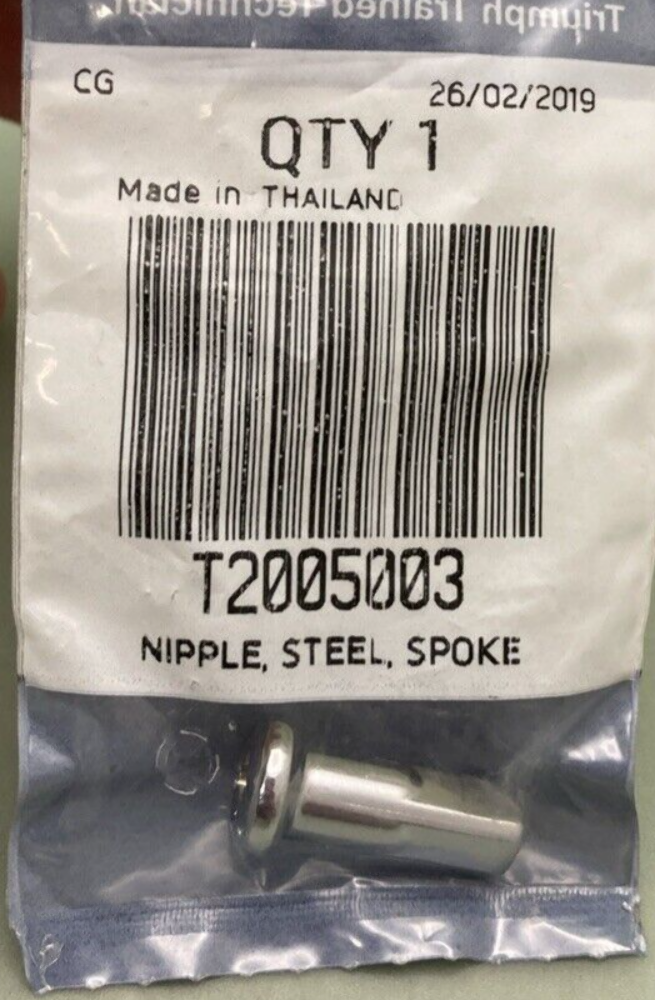 NEW GENUINE TRIUMPH T2005003 Nipple, Steel, Spoke