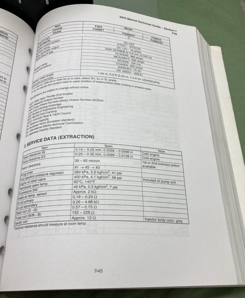 GENUINE YAMAHA LIT-18865-01-10 MARINE TECHNICAL GUIDE 2010