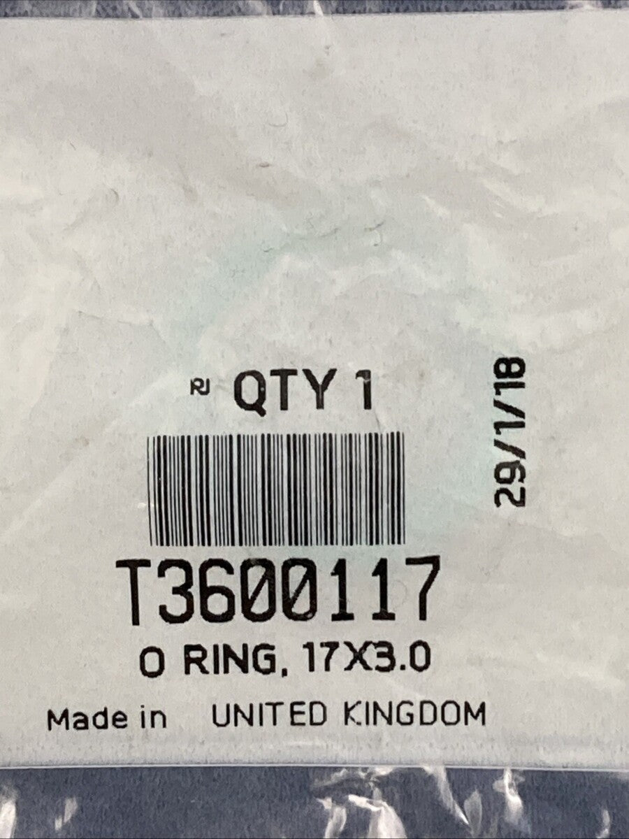 NEW GENUINE TRIUMPH T3600117 O Ring, 17X3.0