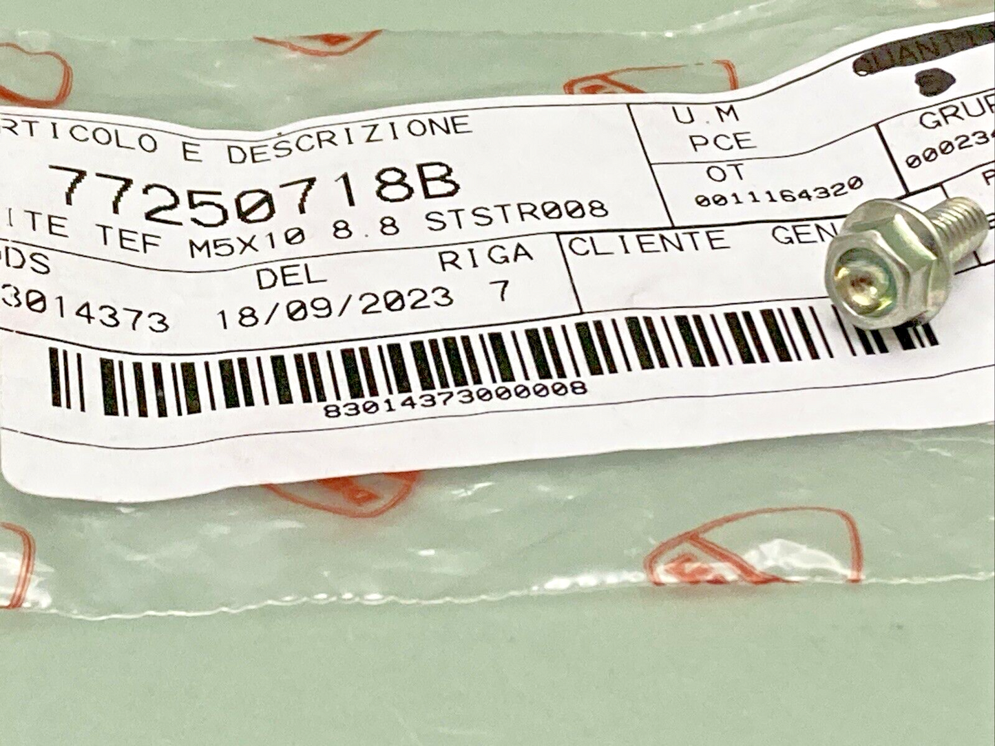 NEW GENUINE DUCATI 77250718B SCREW TEF M5X10