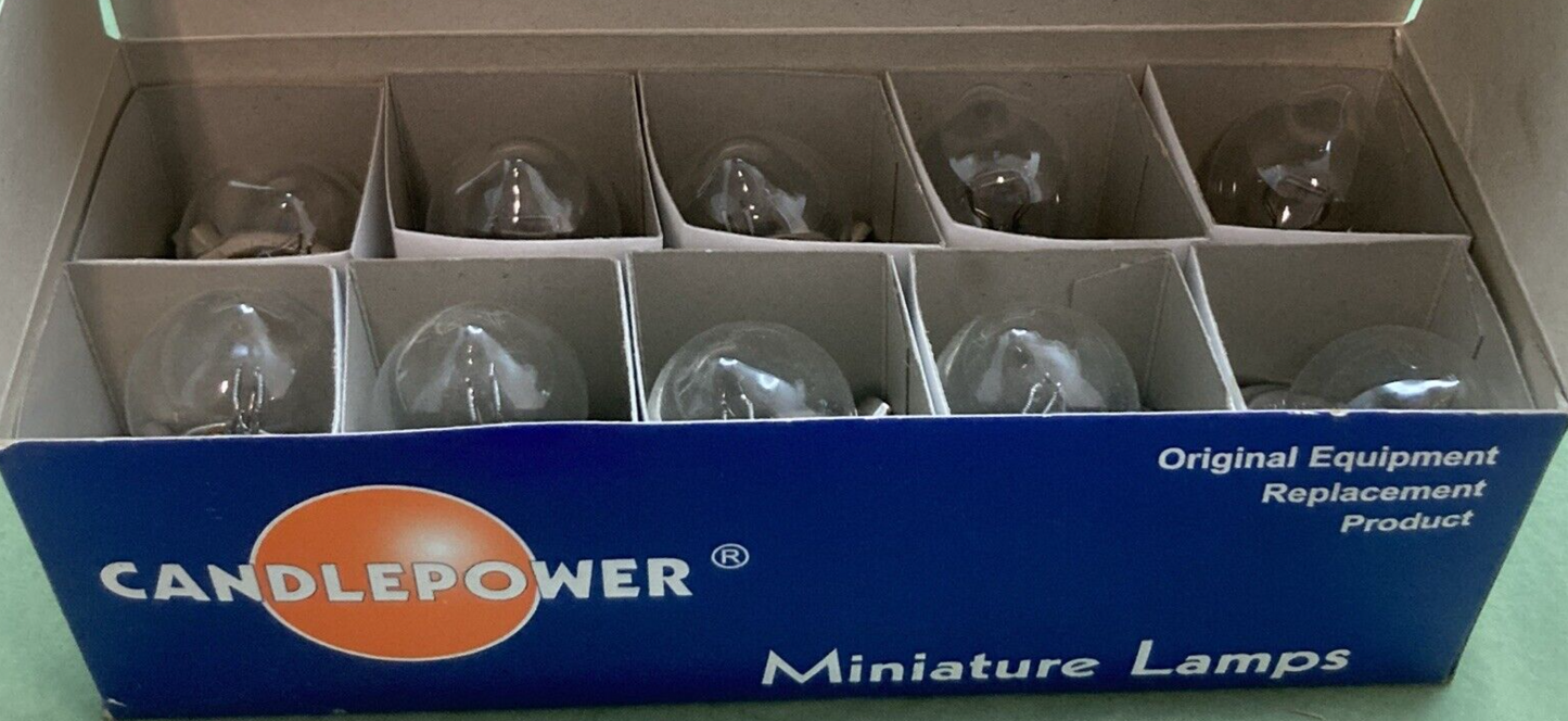QTY 10 NEW CANDLEPOWER 6260SA MINIATURE LAMPS 12V 90/90CP 60-60W CLEAR BULBS